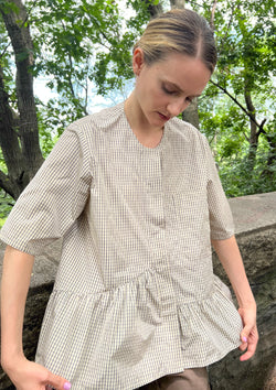 SHORT SLEEVE GIRL SHIRT - TAFFETA
