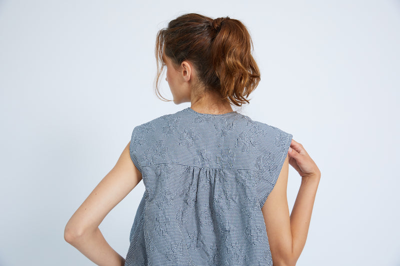 CROPPED BUTTON DOWN - GINGHAM