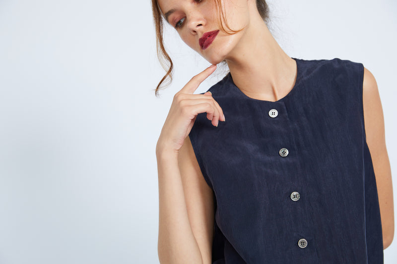 BACK PLEAT BUTTON DOWN - CUPRO