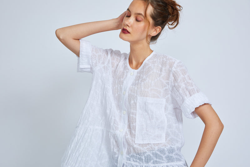 BUTTON FRONT SHORT SLEEVE GIRL SHIRT